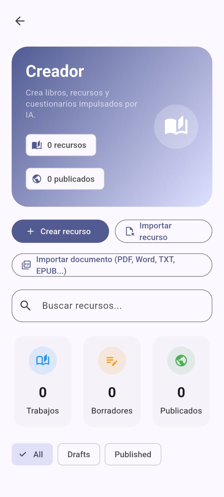 Pantalla principal del Creador en LeyThra